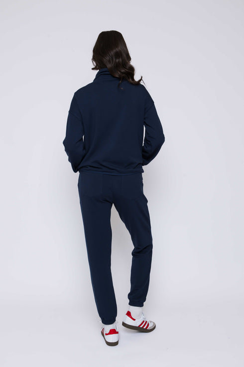 Everly-Luxe Fleece 1/2 Zip Mock neck